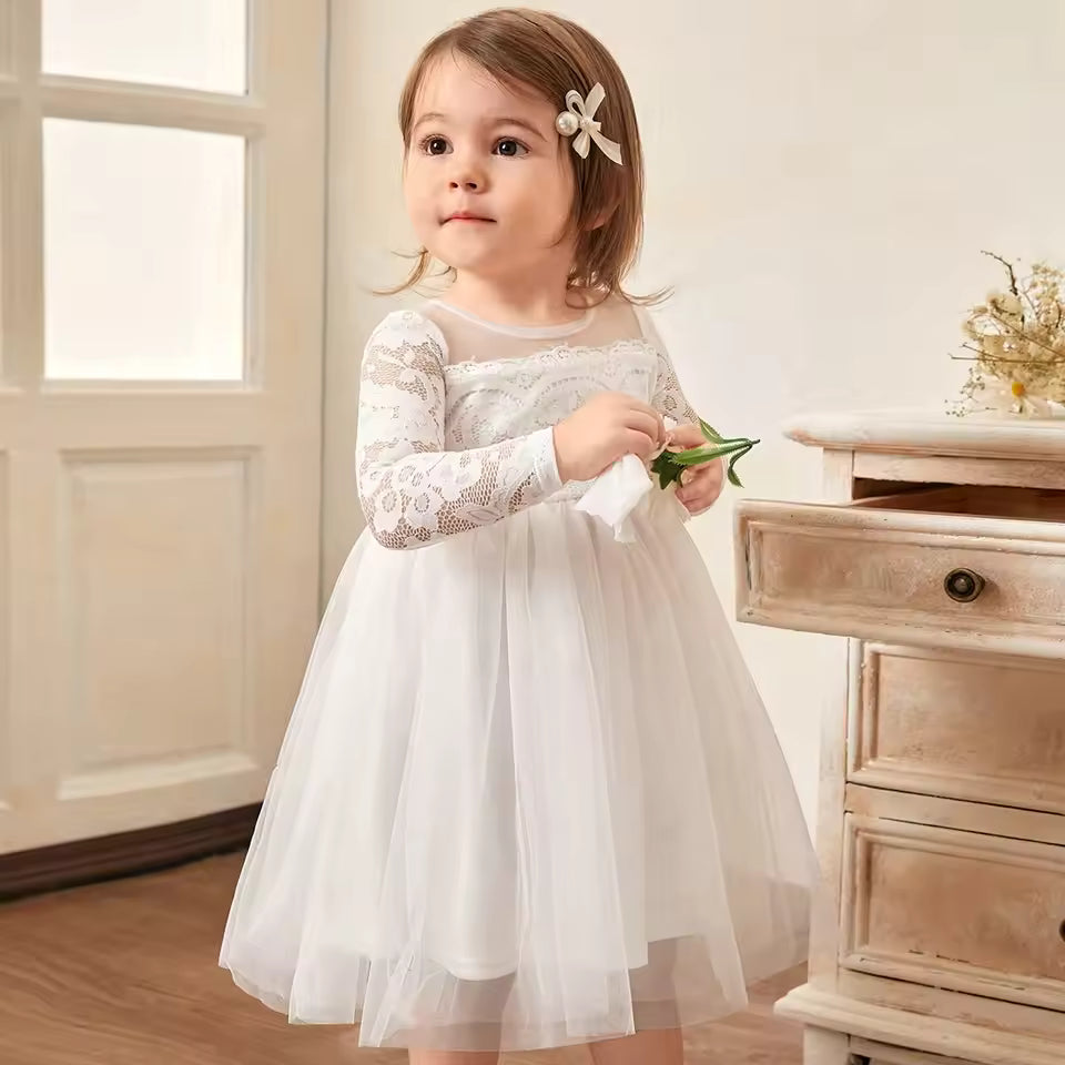 Baby Christening Stuff Dress Baby Dress Girls Party Birthday Wedding Princess White Dresses for girl