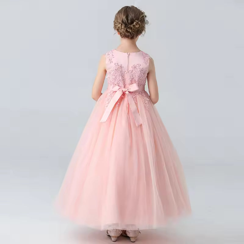 Kids Dresses For Girls Lace Dress Gown Princess Clothes Children Formal Evening Party Flower Girls Wedding Vestidois