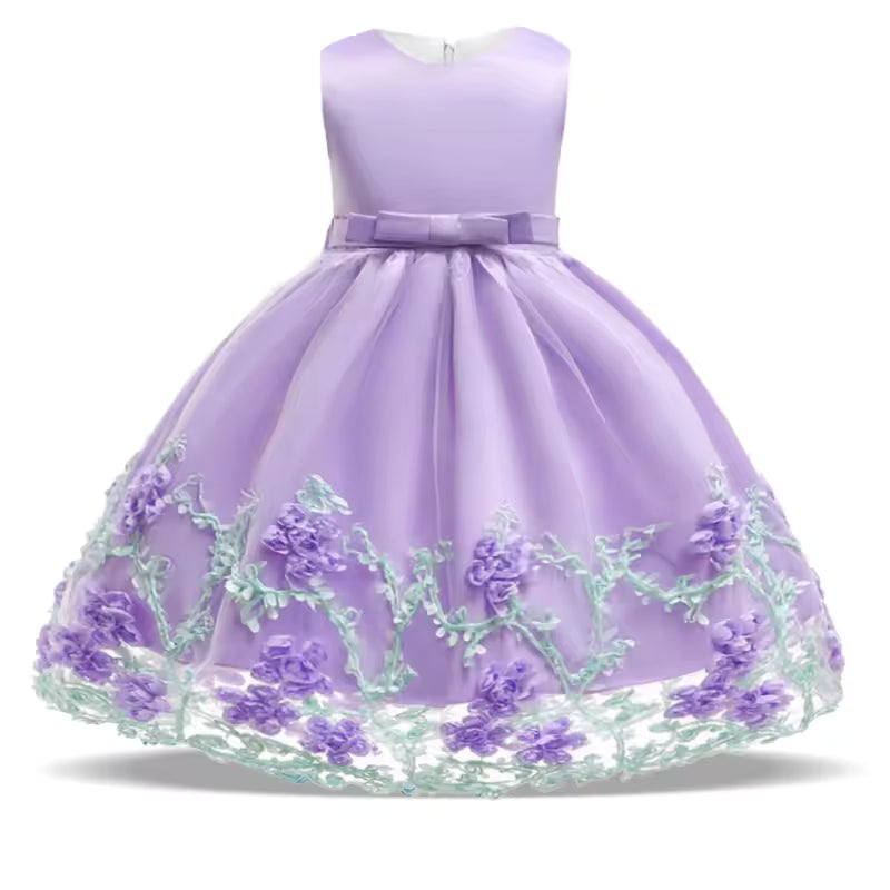 Summer Flower Girls Party Dresses Bridemaids Wedding Tulle Birthday Princess Kids Dress for Girls Pageant Gown Children Clothing