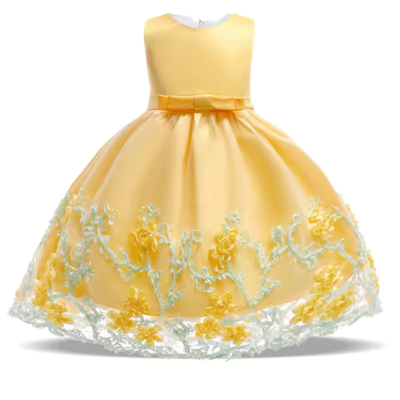 Summer Flower Girls Party Dresses Bridemaids Wedding Tulle Birthday Princess Kids Dress for Girls Pageant Gown Children Clothing