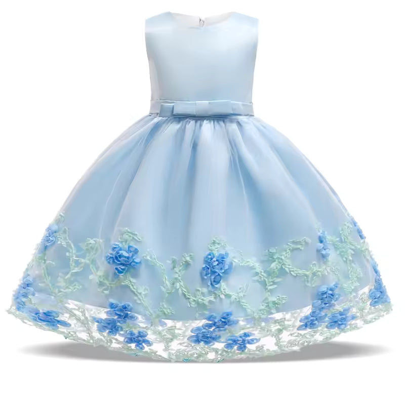 Summer Flower Girls Party Dresses Bridemaids Wedding Tulle Birthday Princess Kids Dress for Girls Pageant Gown Children Clothing