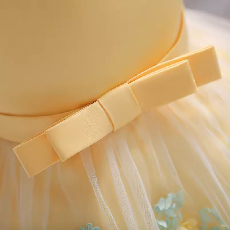 Summer Flower Girls Party Dresses Bridemaids Wedding Tulle Birthday Princess Kids Dress for Girls Pageant Gown Children Clothing
