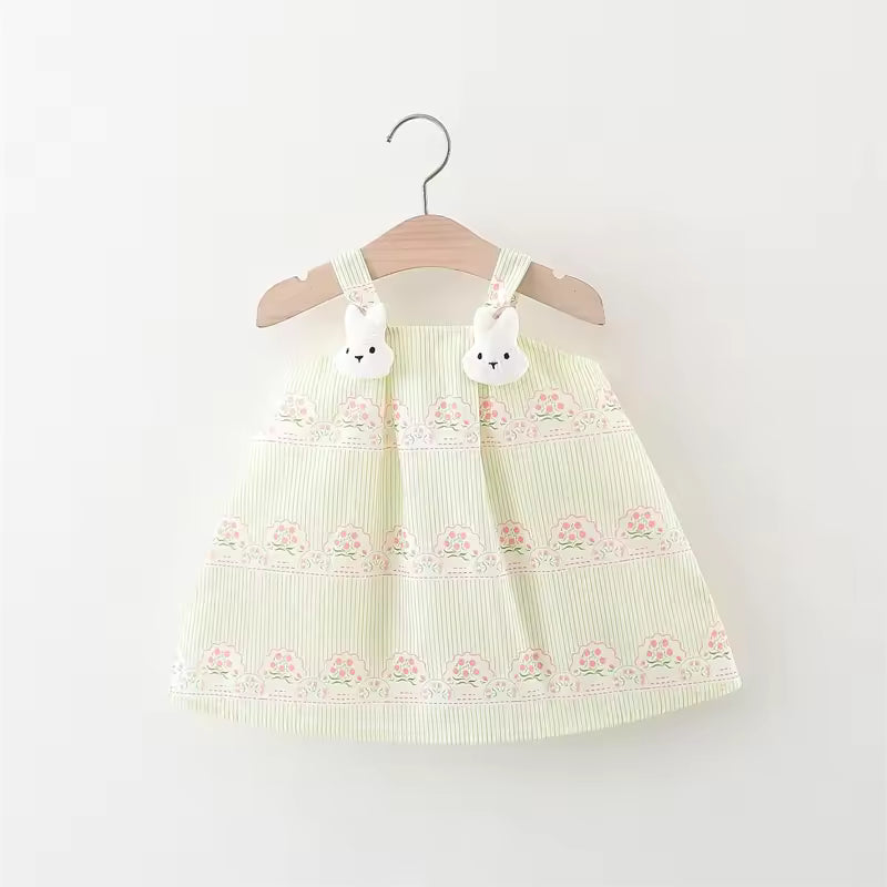 Baby Girl Dress Summer Cartoon Cotton Strap Dress Cute Beach Baby Dress Baby Girl Clothing