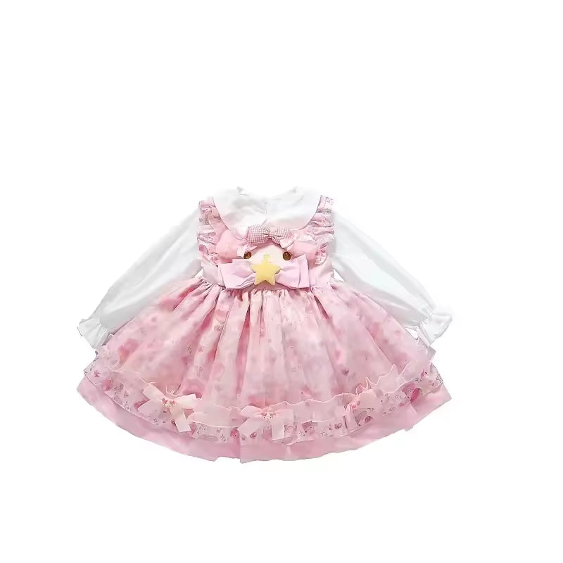 Sanrio Sanrio My Melody Children's Cosplay Dress Short Sleeved Pink Girl Kawaii Clothing Princess Dress Children's Anime Gifts