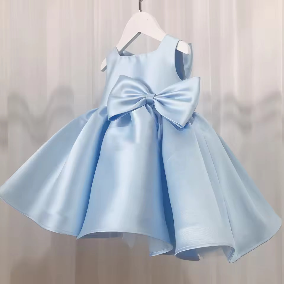 Big Bow Baby Girls Party Dress Toddler 1st Birthday Baptism Princess Kids Dresses for Girl White Wedding Prom Christmas Costumes
