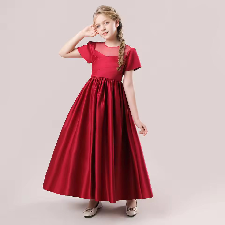 Customize White Lace Girl Dresses Bow Pageant Birthday For Girls First Communion Dresses Kids Prom Dresses