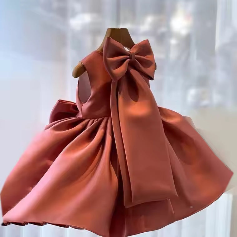 Big Bow Baby Girls Party Dress Toddler 1st Birthday Baptism Princess Kids Dresses for Girl White Wedding Prom Christmas Costumes