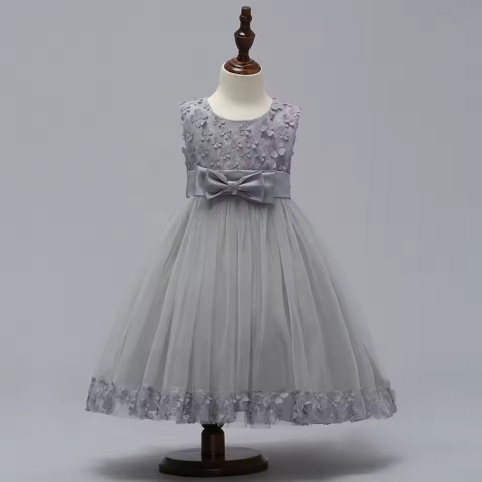 Children's Sleeveless Dress Summer Wine Red Pink White Wedding Flower Girl Princess Bridesmaid New Girl's Birthday Prom Dresses