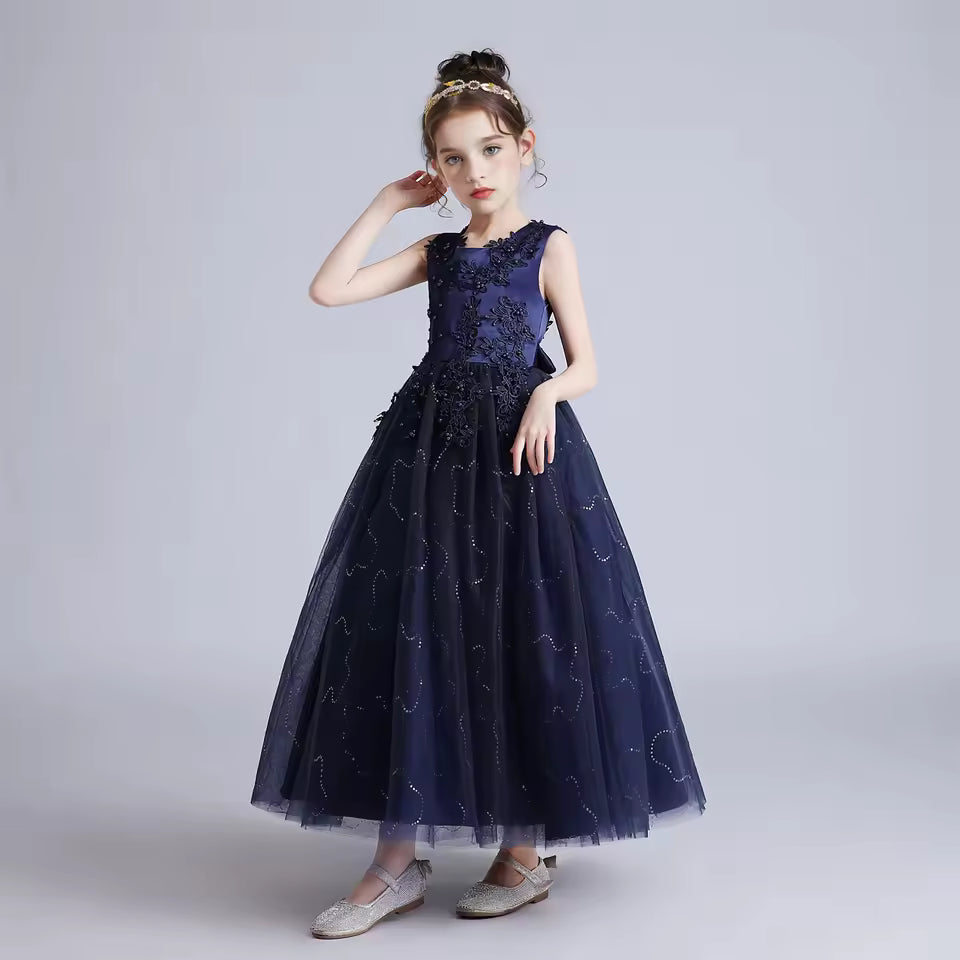 Kids Dresses For Girls Lace Dress Gown Princess Clothes Children Formal Evening Party Flower Girls Wedding Vestidois