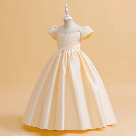 Customize White Lace Girl Dresses Bow Pageant Birthday For Girls First Communion Dresses Kids Prom Dresses