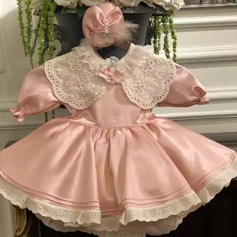 0-12Y Baby Girl Summer Embroidery Vintage Princess Dress for Birthday Photography Holiday Eid B412