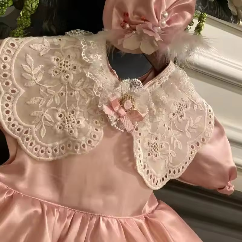 0-12Y Baby Girl Summer Embroidery Vintage Princess Dress for Birthday Photography Holiday Eid B412